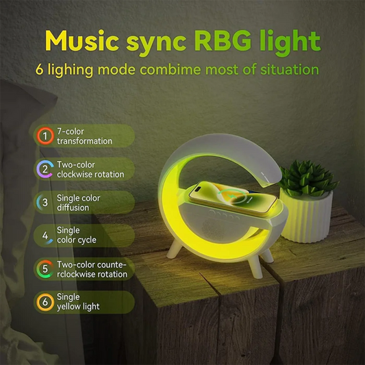 G-Shape LED Wireless Charging, Speaker, Lamp